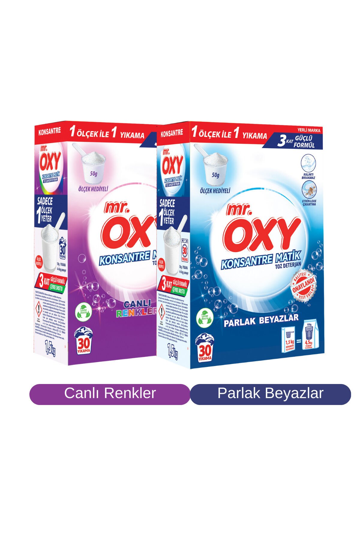 Mr. Oxy Konsantre Matik Toz Çamaşır Deterjanı - Parlak Beyazlar & Canlı Renkler