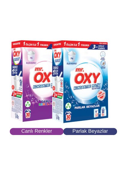 Mr. Oxy Konsantre Matik Toz Çamaşır Deterjanı - Parlak Beyazlar & Canlı Renkler