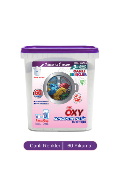 MR.OXY KONSANTRE TOZ DET RENKLİLER 3 KG KOVA