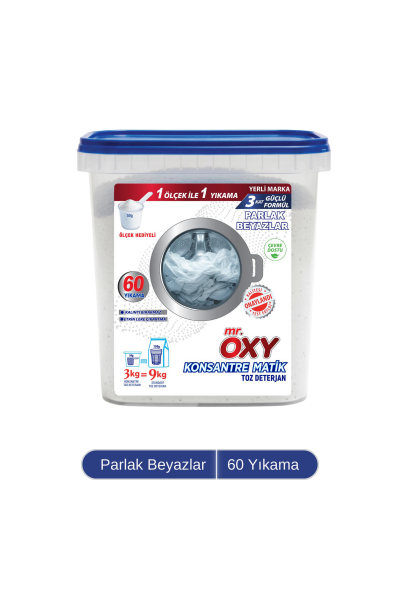 Mr. Oxy Konsantre Matik Toz Çamaşır Deterjanı 3 kg -Parlak Beyazlar